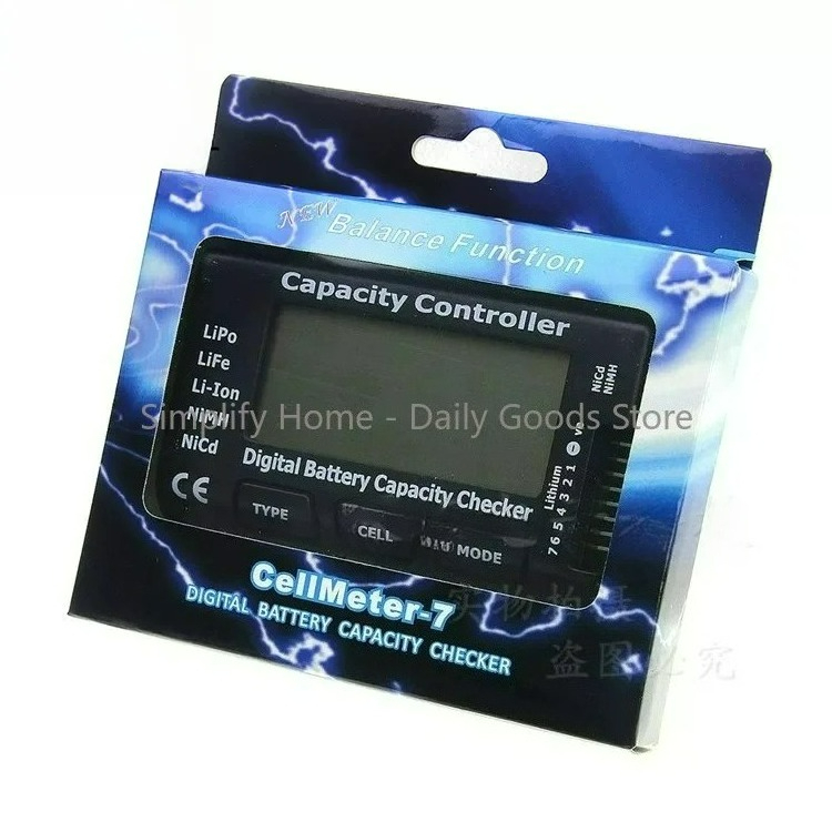 Drone Battery Voltage Checker - CellMeter7 RC Batteriespannungsprüfer mit Ausgleichsfunktion LiPo