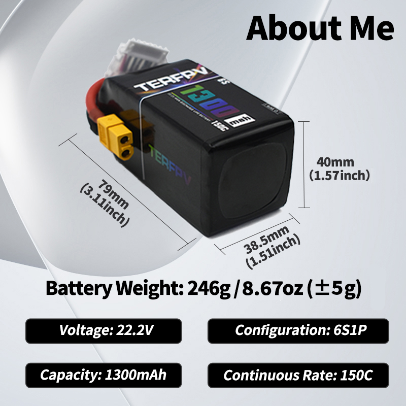 TERFPV Lipo-Akku 6S 22,2V 1300 – Drone Battery Lipo Bewertung und Preis