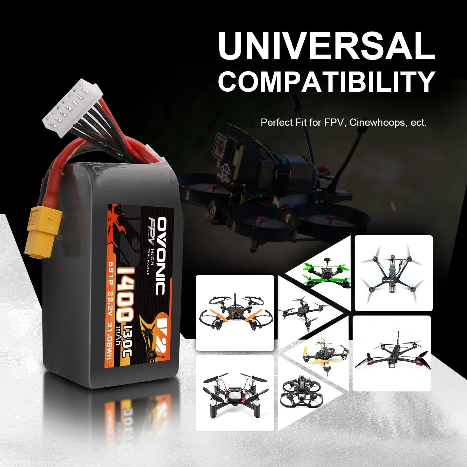 Ovonic 6S 1400mAh 130C LiPo Ak – Drone Battery 6S Bewertung und Preis