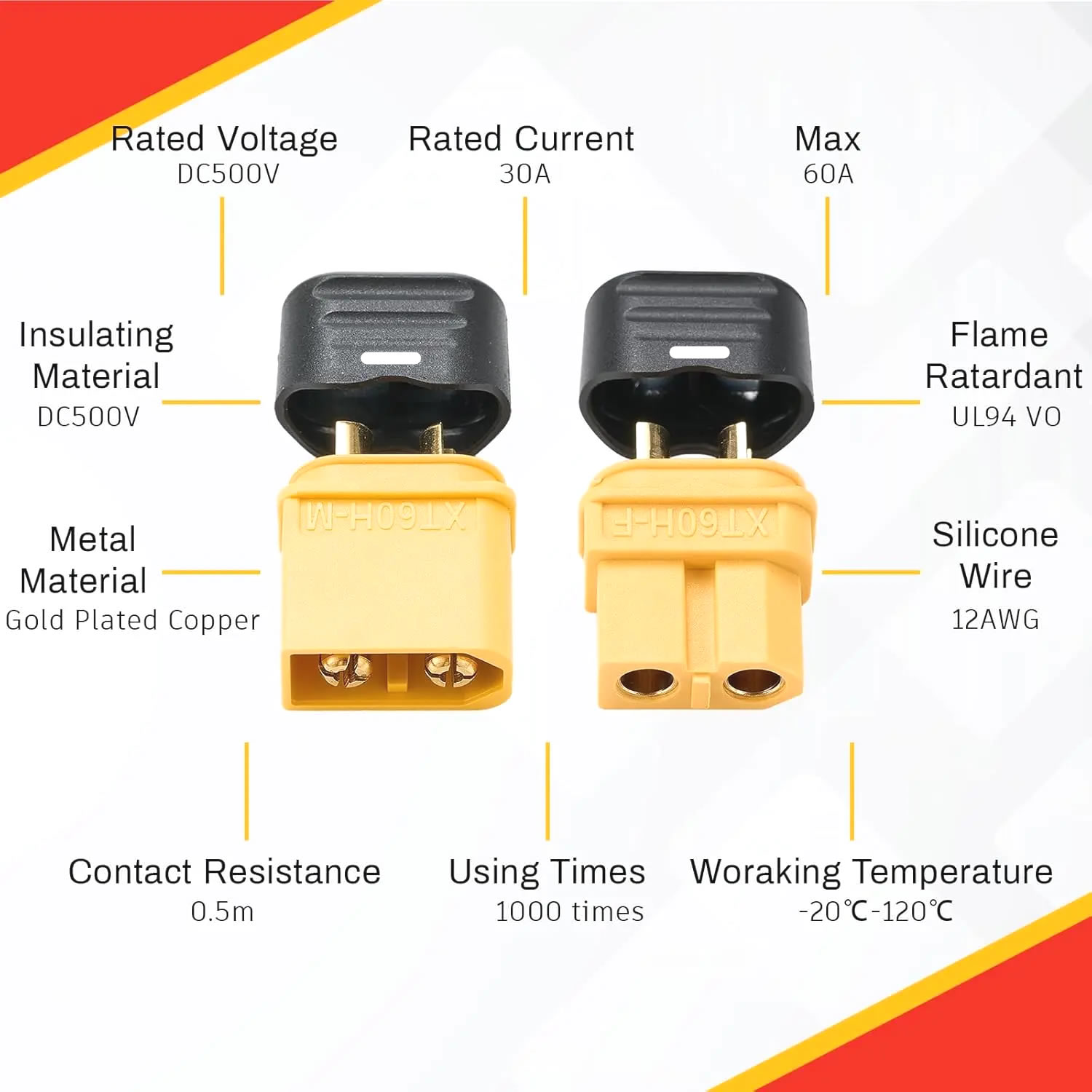 XT60-Steckverbinder mit Gehäus – Drone Battery Connector Bewertung und Preis