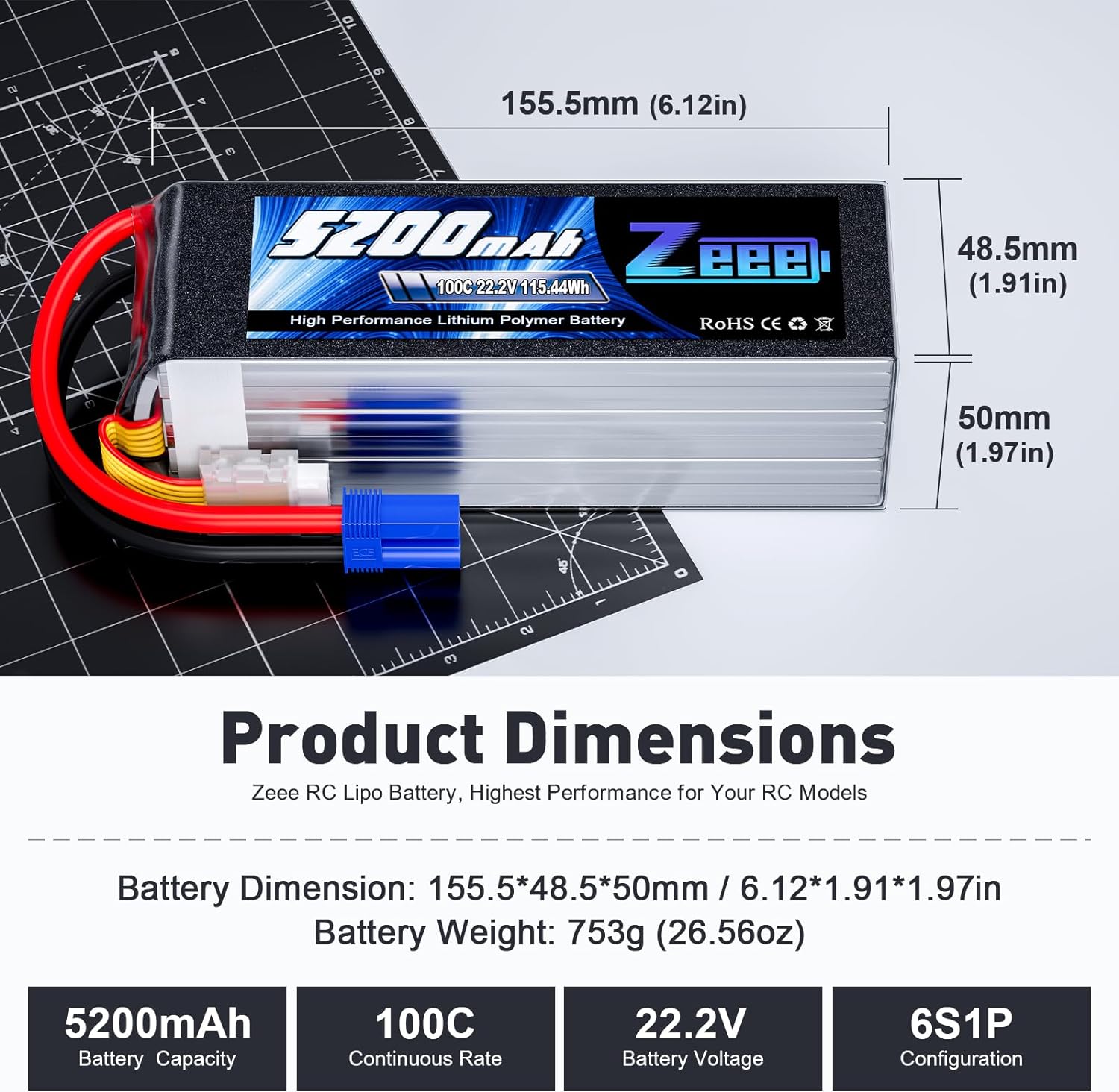 Zeee 6s 5200mah lipo batterie  – Drone Battery 6S Bewertung und Preis
